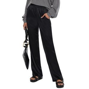 HELMUT LANG Printed stretch-silk satin track pants